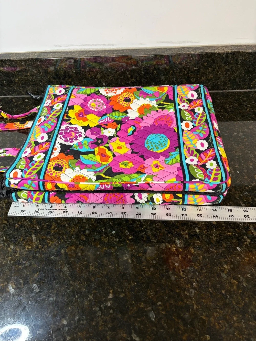 VERA BRADLEY Quilted Laptop Tote Bag in Retired Va Va Bloom Pattern